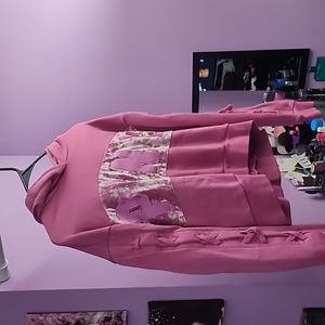 Like New PinkVictoriaSecret Crop HoodedSweatshirt